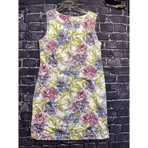 Susan Bristol Midi Dress Womens 14 Pink Blue Yellow Floral Pastel Elegant Preppy